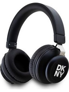 DKNY PU Leather Stack Logo Wireless Ενσύρματα & Ασύρματα Bluetooth Ακουστικά Μαύρα