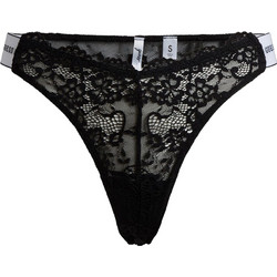 Guess Belle Γυναικείο Sexy String με Δαντέλα Μαύρο O3RE08KBBT0-JBLK