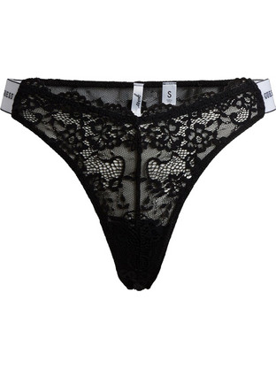 Guess Belle Γυναικείο Sexy String με Δαντέλα Μαύρο O3RE08KBBT0-JBLK