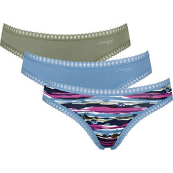 Sloggi Go Crush Mini Βαμβακερά Γυναικεία Slip με Δαντέλα 3Pack 10219682-M010