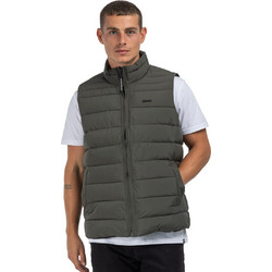 District75 Αμάνικο Ανδρικό Μπουφάν Puffer Χακί 224MJA-275-0X6