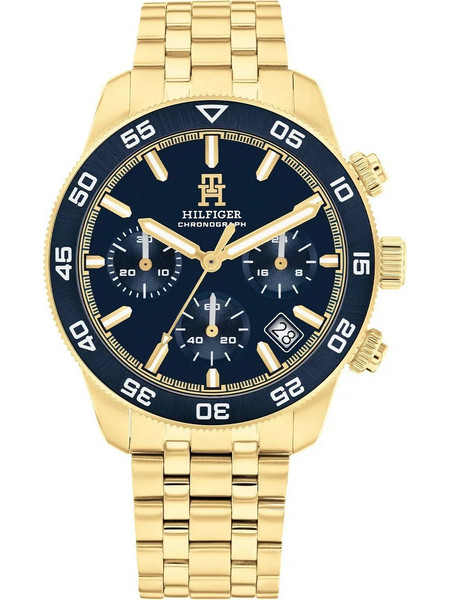 Tommy Hilfiger TH85 Ανδρικό Ρολόι Χρονογράφος με Χρυσό Μεταλλικό Μπρασελέ 1792158