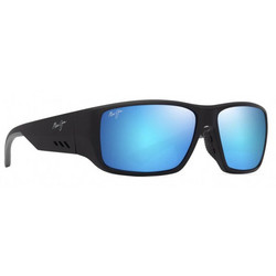 Maui Jim MJ0815S-002 Ανδρικά Γυαλιά Ηλίου Ορθογώνια Κοκάλινα Μαύρα με Μπλε Φακό