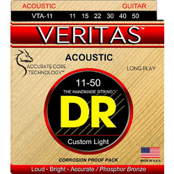 DR Strings Veritas Σετ 6 Χορδές Ακουστικής Κιθάρας Phosphor Bronze 11-50" Custom Light Tension
