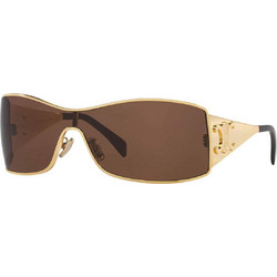 Celine CL40283U 30E Γυναικεία Γυαλιά Ηλίου Μάσκα Μεταλλικά Χρυσά με Καφέ Φακό