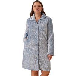 Promise Γυναικεία Ρόμπα Χειμωνιάτικη Fleece Γαλάζια 18424
