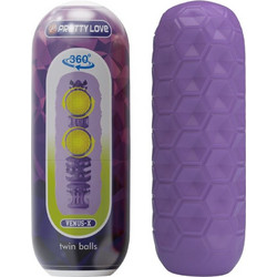 Pretty Love Twin Balls Male Pocket Αυνανιστήρι με Δόνηση Purple