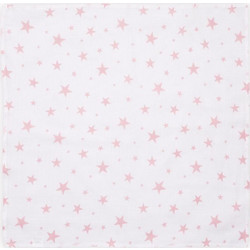 Lorelli Stars Πάνα Αγκαλιάς από Μουσελίνα Λευκή Ροζ 80x80cm