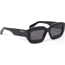 Off White OERI138 F24PLA Ανδρικά Γυαλιά Ηλίου Ορθογώνια Κοκάλινα Μαύρα με Μαύρο Φακό