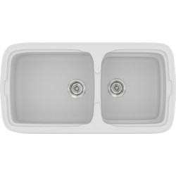 Sanitec Classic 305 Ένθετος Νεροχύτης Γρανίτη Αντιστρεφόμενος Ματ White 96x51cm