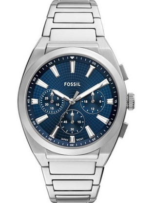 Fossil Ανδρικό Ρολόι Χρονογράφος με Ασημί Καουτσούκ Λουράκι FS6104