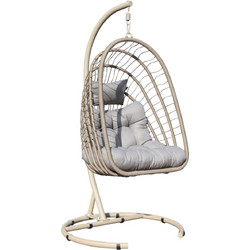 Swing Κρεμαστή Κούνια Φωλιά Wicker Μπεζ 01-00-2865