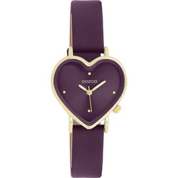 Oozoo Timepieces Γυναικείο Ρολόι με Μωβ Δερμάτινο Λουράκι C11450