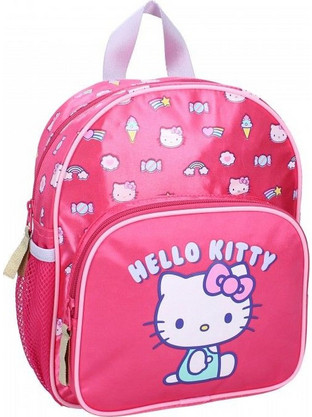 Hello Kitty Follow The Rainbow Σχολική Τσάντα Πλάτης Νηπιαγωγείου Φούξια 50-00573