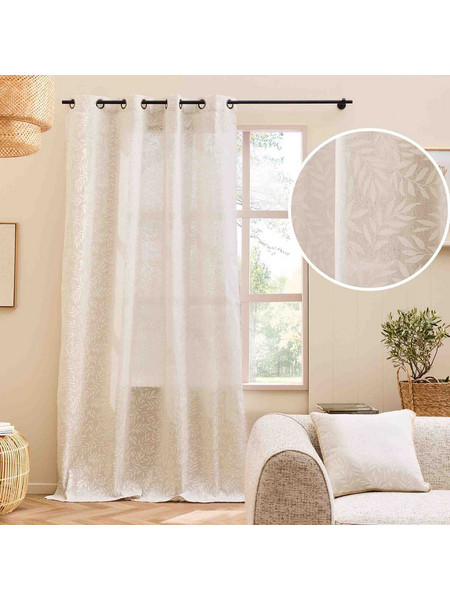 Douceur d'interieur Κουρτίνα Παραθύρου Floral με Τρουκς 140x240 Naya 1612562 Μπεζ