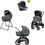 Inglesina Aptica XT Quattro 2025 Darwin Infant Καρότσι Μωρού 3 σε 1 Taiga Green/ Nero