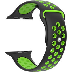 Ksix Sport Λουράκι Σιλικόνης Black / Green (Apple Watch 38 / 40 / 41mm)