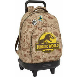 Safta Jurassic World Σχολική Τσάντα Τρόλεϊ Δημοτικού Εκρού 612463918