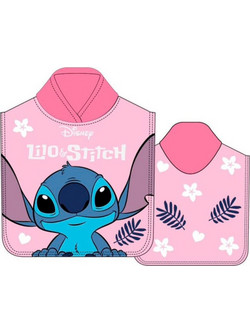 Disney Stitch Παιδικό Πόντσο Θαλάσσης Microfiber Ροζ 08CLT0202