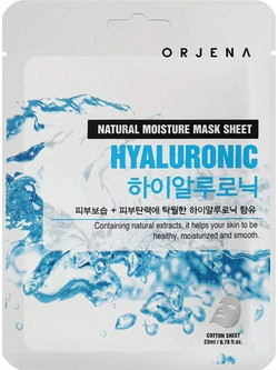 Orjena Natural Sheet Μάσκα Προσώπου για Ενυδάτωση με Υαλουρονικό 23ml