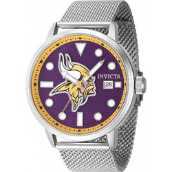 Invicta Nfl Minnesota Ανδρικό Ρολόι με Ασημί Μεταλλικό Μπρασελέ 47990