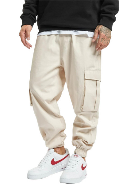 Def Ανδρικό Παντελόνι Cargo Joggers Κανονική Εφαρμογή Λευκό DFCP034-00003