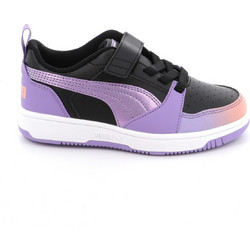 Puma Rebound V6 Παιδικά Sneakers Μαύρα Μωβ 400594-02