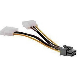 Akasa AK-CB4-6 Καλώδιο Τροφοδοσίας 4-Pin Molex to 6-Pin PCIe Female 0.1m Multicolor