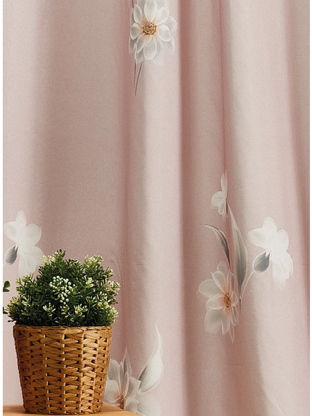 WhiteEgg Κουρτίνα Παραθύρου Floral με Τρουκς 270x280 K0155-3