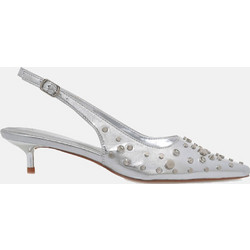 Exe Γόβες Slingback Δερμάτινες με Λεπτό Χαμηλό Τακούνι Ασημί U485L2372680