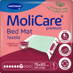 Hartmann MoliCare Premium Bed Mat Textile Υποσέντονο Ακράτειας Πολλαπλών Χρήσεων 7 Σταγόνες 75x85cm