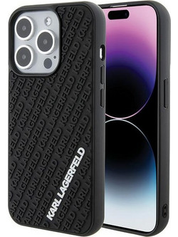 Karl Lagerfeld 3D Rubber Multi Logo Back Cover Black (iPhone 15 Pro)