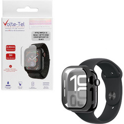 Volte-Tel Πλαστική Θήκη Tempered Glass για Apple Watch 10 46mm Μαύρη