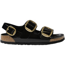 Birkenstock Milano Big Buckle Γυναικεία Σανδάλια Λουστρίνι Ανατομικά Μαύρα 1024211