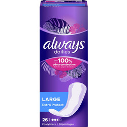 Always Dailies Extra Protect Large Σερβιετάκια για Ελαφριά Ροή 2.5 Σταγόνες 26τμχ