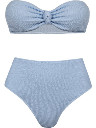 Rock Club Bikini Set Strapless Ψηλόμεσο Γαλάζιο BP-5003