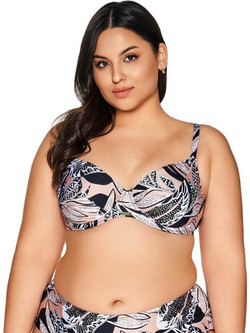 Ava Bikini Top Μαύρο Ροζ SK221