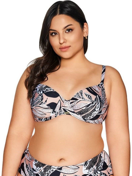 Ava Bikini Top Μαύρο Ροζ SK221