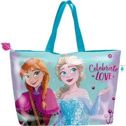 Arditex Frozen Elsa Υφασμάτινη Τσάντα Θαλάσσης Ώμου Γαλάζια 32x48cm WD16064