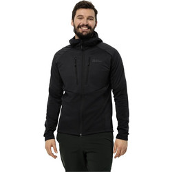 Jack Wolfskin Ανδρική Ζακέτα Φούτερ με Κουκούλα και Φερμουάρ Μαύρη 1711291-6000