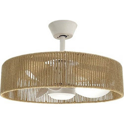 Morris MFC-20341 Ανεμιστήρας Οροφής 56.5cm 30W με Φως Τηλεχειριστήριο & WiFi Λευκός Μπεζ