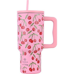 Estia Straw Tumbler XL Save The Aegean Cherry Rose 900ml