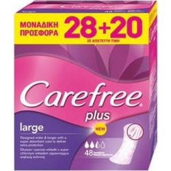 Carefree Plus Large Σερβιετάκια για Ελαφριά Ροή 2.5 Σταγόνες 48τμχ