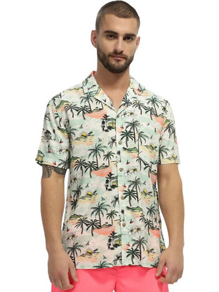 Guess Ανδρικό Πουκάμισο Μακρυμάνικο Slim Fit Πράσινο Mint F4GH02WG2W2-P6AW