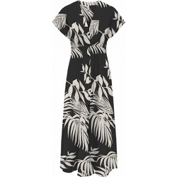 Only Maxi Mollie Midi Καλοκαιρινό Καθημερινό Φόρεμα Μεταξωτό Μαύρο Εκρού 15317842