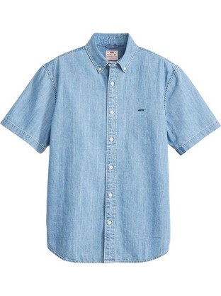 Levi's Ανδρικό Πουκάμισο Τζιν Κοντομάνικο Κανονική Γραμμή Μπλε A9161-0007