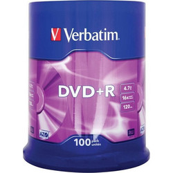 Verbatim 43551 Εγγράψιμα DVD+R 16x 4.7GB Cake Box 100τμχ
