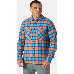 Helly Hansen Ανδρικό Πουκάμισο Βαμβακερό Καρό Μακρυμάνικο Κανονική Γραμμή Μπλε Πορτοκαλί 62731-304