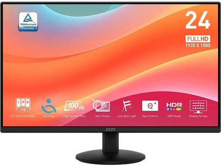 MSI Pro MP242L IPS HDR Monitor 23.8" 1920x1080 FHD 100Hz 4ms
