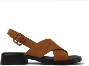 Camper Γυναικεία Πέδιλα Suede Ταμπά με Χοντρό Χαμηλό Τακούνι K201600-005